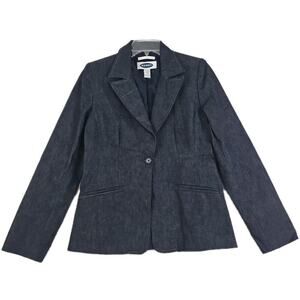 Old Navy ~Woman Size M~ Dark Blue Denim Casual to Workwear Blazer Fully Lined.